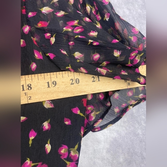 Sundance Women’s 15 100% Silk Floral Ruffle Flutter Sleeve Midi Dress Lined - Picture 5 of 5